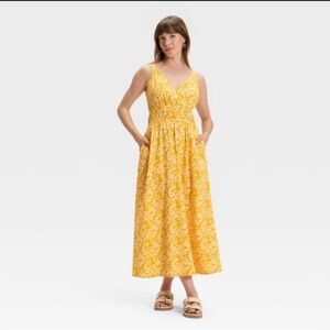 Universal Thread Yellow Floral Maxi Dress